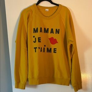 Maman Je T'aime Mustard Crewneck Sweatshirt